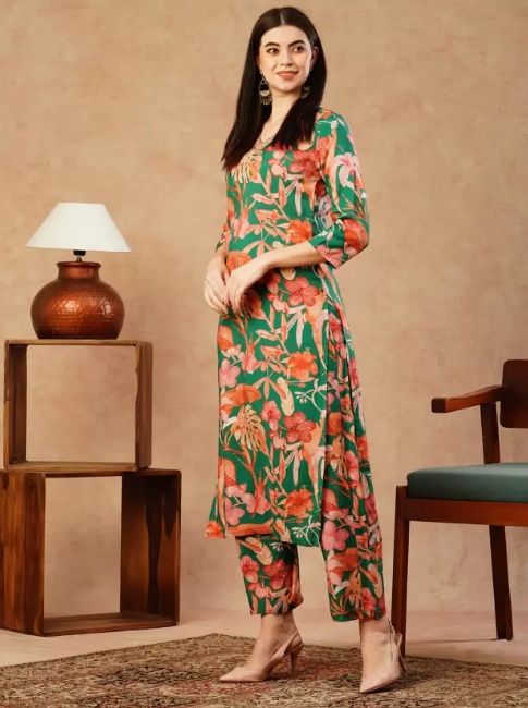 Women's Cotton Rayon Kurta Palazzo Set Long Rayon Kurta And Palazzo Pants Women's Ethnic Indian Wear