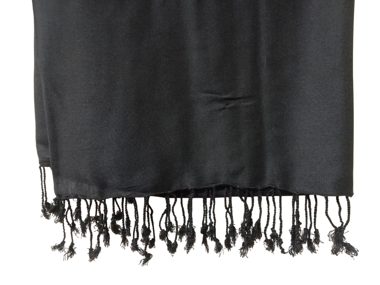 Plain Black Color   Shawl for Women - 67cm x 182cm