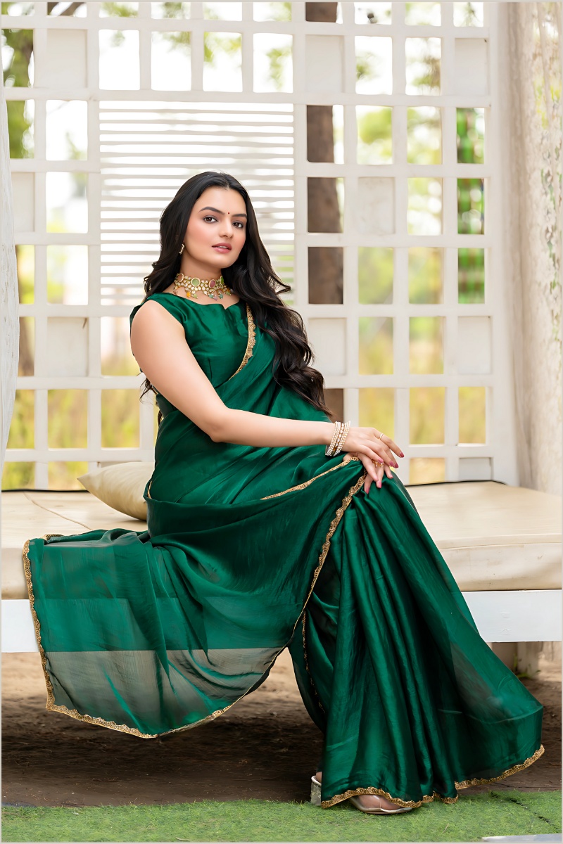 Embellished Bollywood Silk Saree For Women