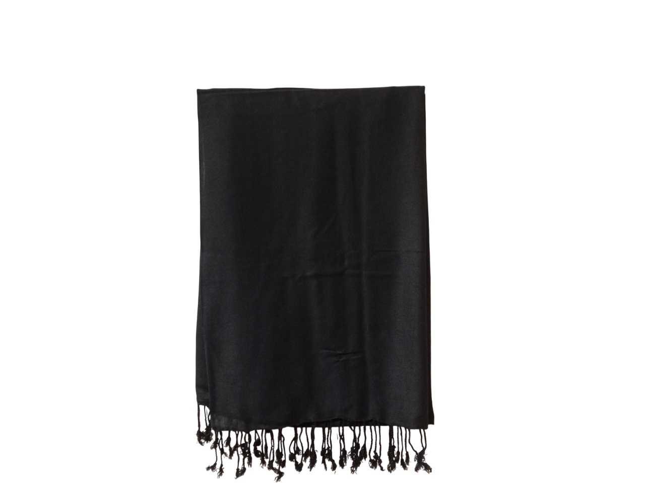 Plain Black Color   Shawl for Women - 67cm x 182cm