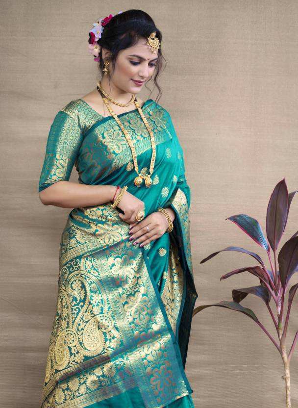 Fabdale Woven Kanjivaram Pure Silk Saree | Wedding & Festive Wear (AVNF-002)