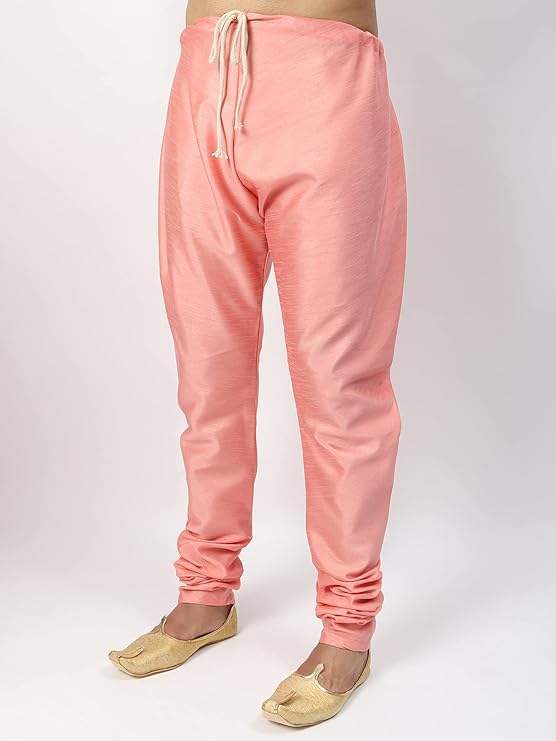 Men's Silk Blend Regular Kurta Churidar Pyjama with Bundi Nehru Jacket/Waistcoat