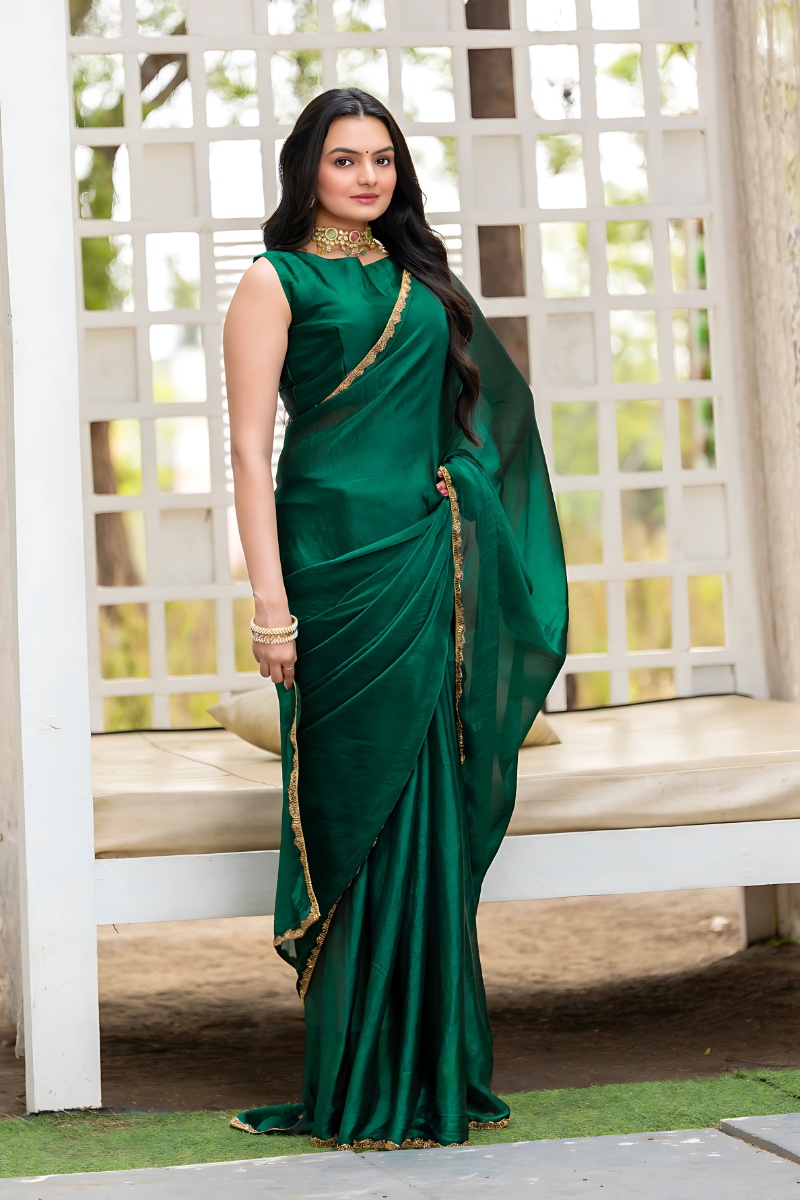 Embellished Bollywood Silk Saree For Women