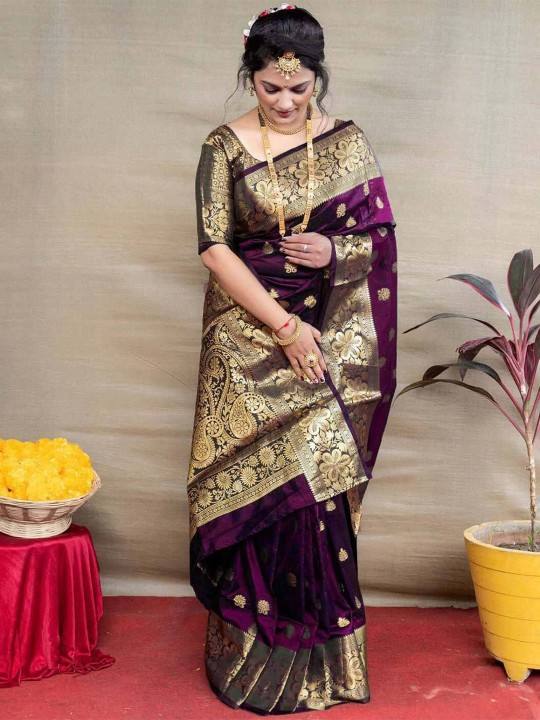 Fabdale Woven Kanjivaram Pure Silk Saree | Wedding & Festive Wear (AVNF-002)