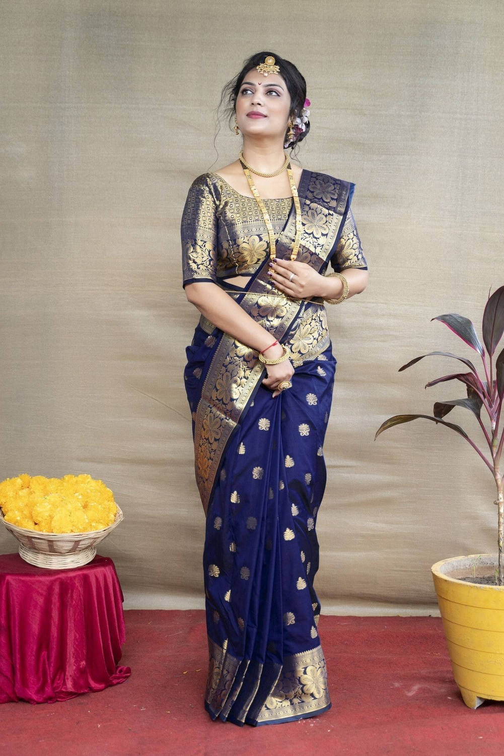 Fabdale Woven Kanjivaram Pure Silk Saree | Wedding & Festive Wear (AVNF-002)