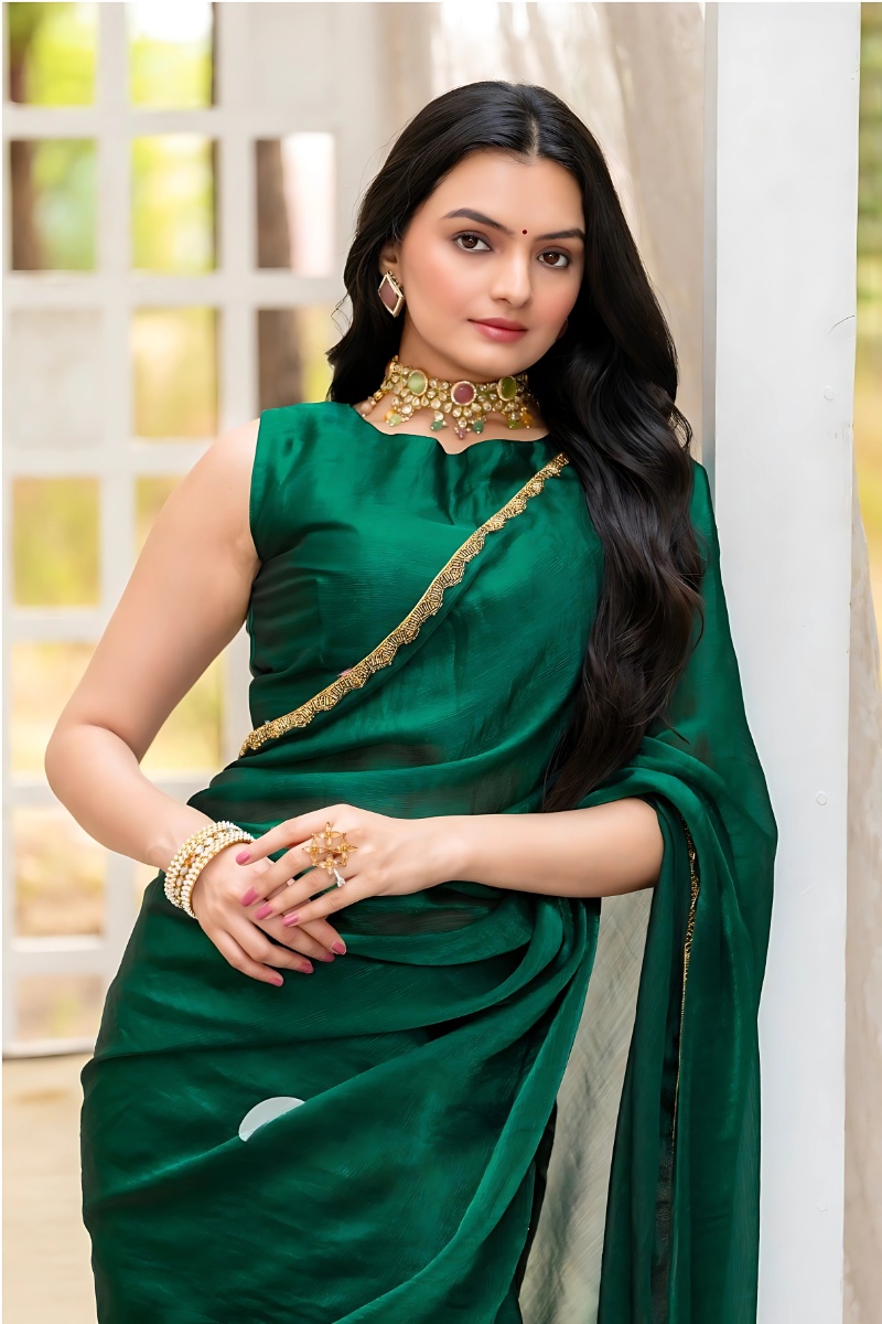 Embellished Bollywood Silk Saree For Women