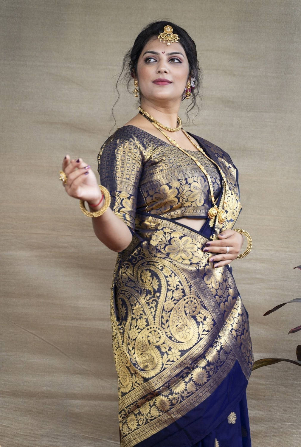 Fabdale Woven Kanjivaram Pure Silk Saree | Wedding & Festive Wear (AVNF-002)